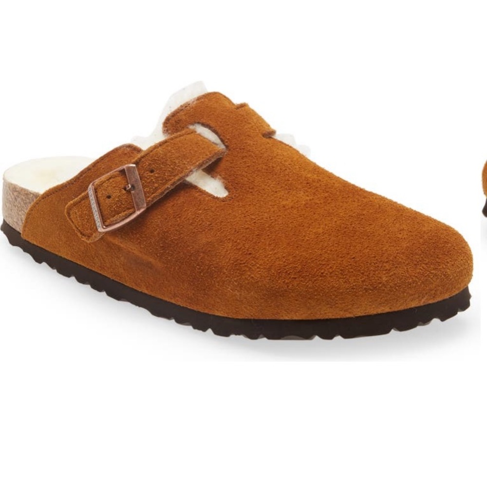 Womens Birkenstock Boston Genuine Shearling Lined Cloth